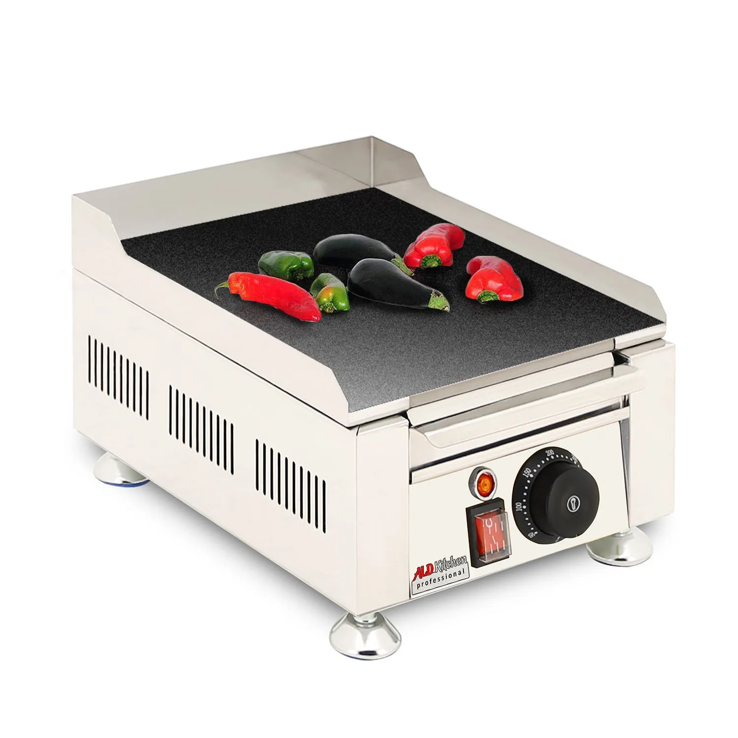 AP-429 Flat Top Griddle | Teppanyaki Grill with Nonstick Coating | Manual | Scapula Included