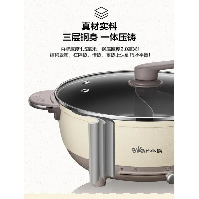 Bear Electric HotPot DHG-B60R6, Multifunctional with Divider ,1500W 6L