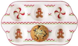 Boston Warehouse Sugar and Spice Six Cup Muffin Baking Pan/Server