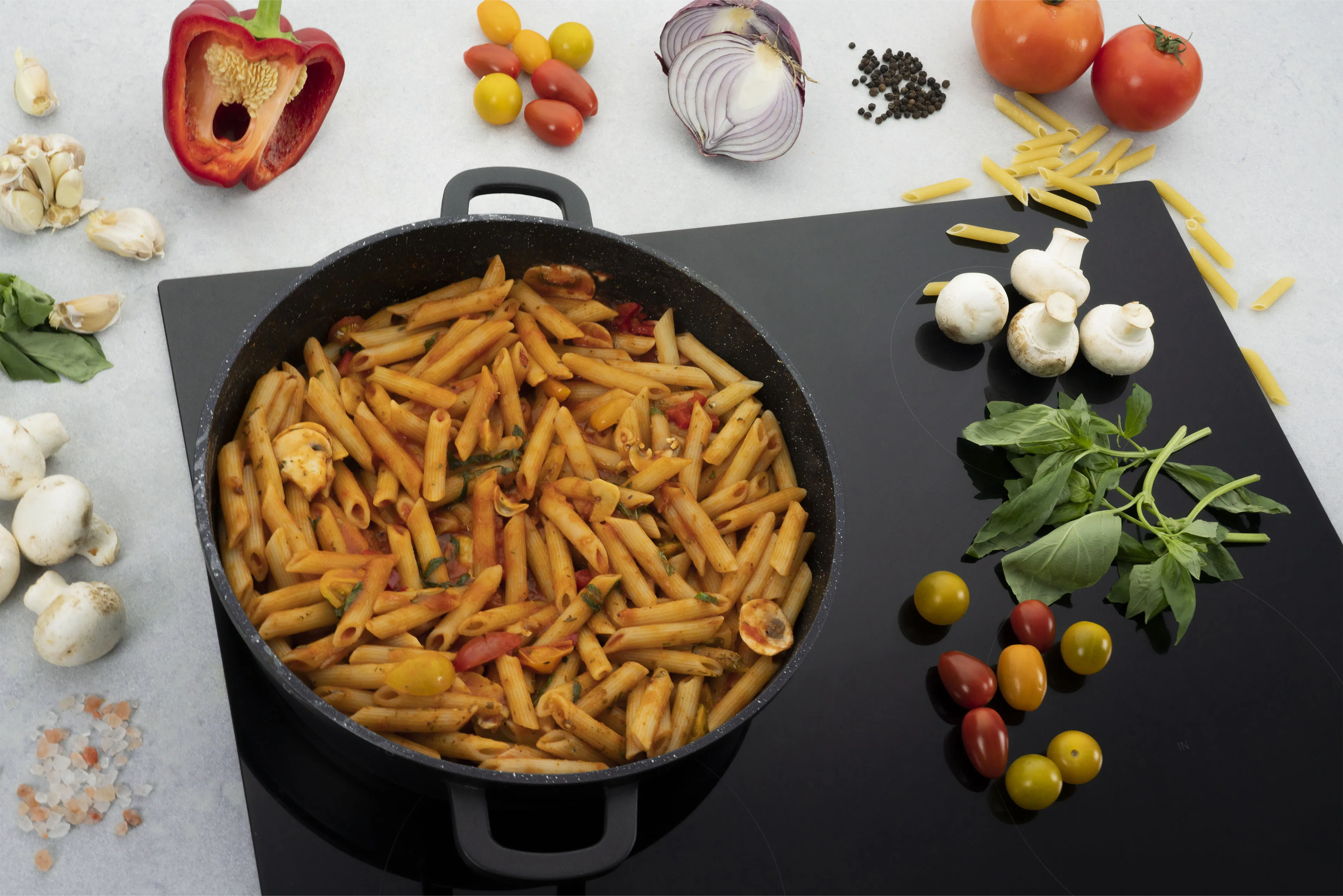 Commichef Cast Aluminium 32cm Shallow Casserole - Black