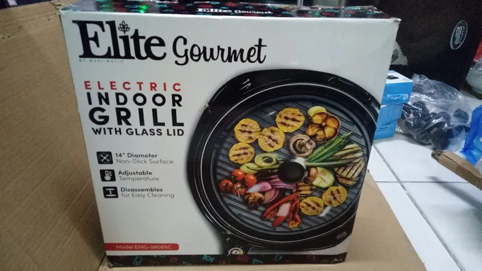 Elite Gourmet - Electric Indoor Grill with Glass lid - 120V