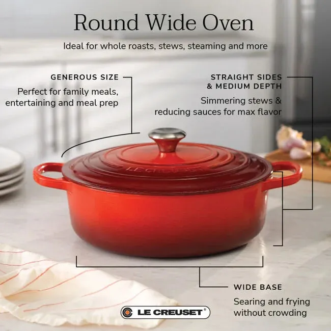 Le Creuset Wide 6.75 Qt Round Oven - Cerise (PROMO)