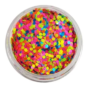Mixed Chunky Glitter (Neon UV Glitter Mini Hexagons) - Jelly Bean