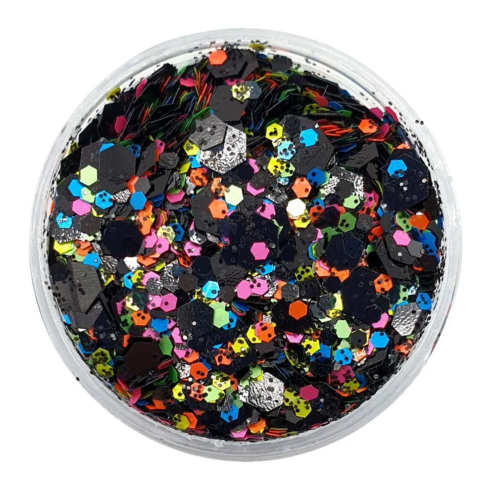 Mixed Chunky Glitter (Neon UV Glitter Mix) - Liquorice Allsorts