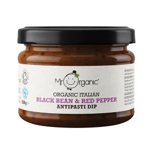 Mr Organic Black Bean & Red Pepper Antipasti Dip 230g