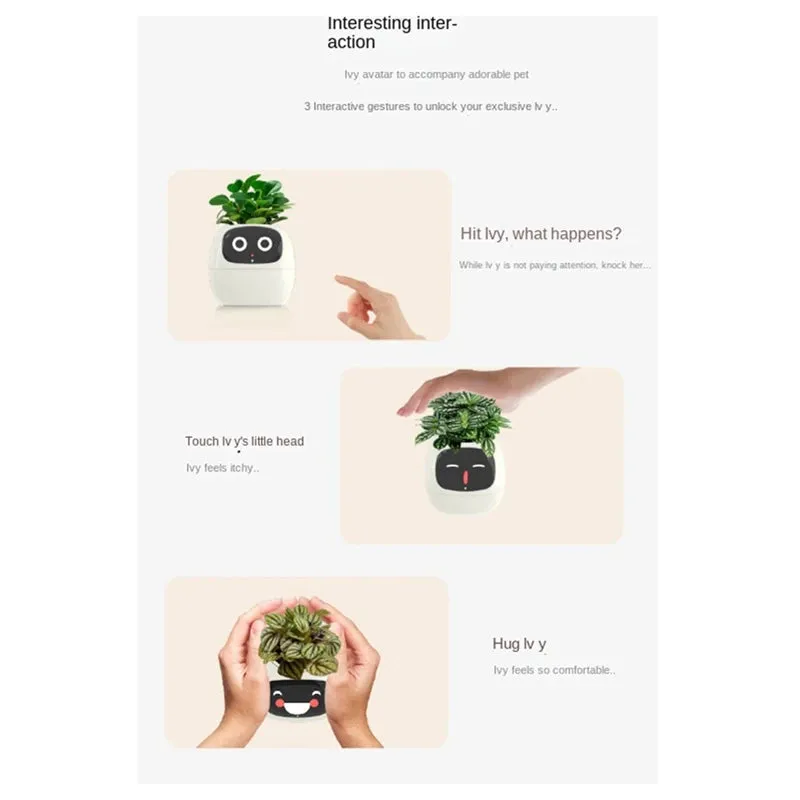 Pet Planter,USB Rechargeable Indoor Small Flower Pot For Indoor Decoration Make Raising Plant Easy And Fun
