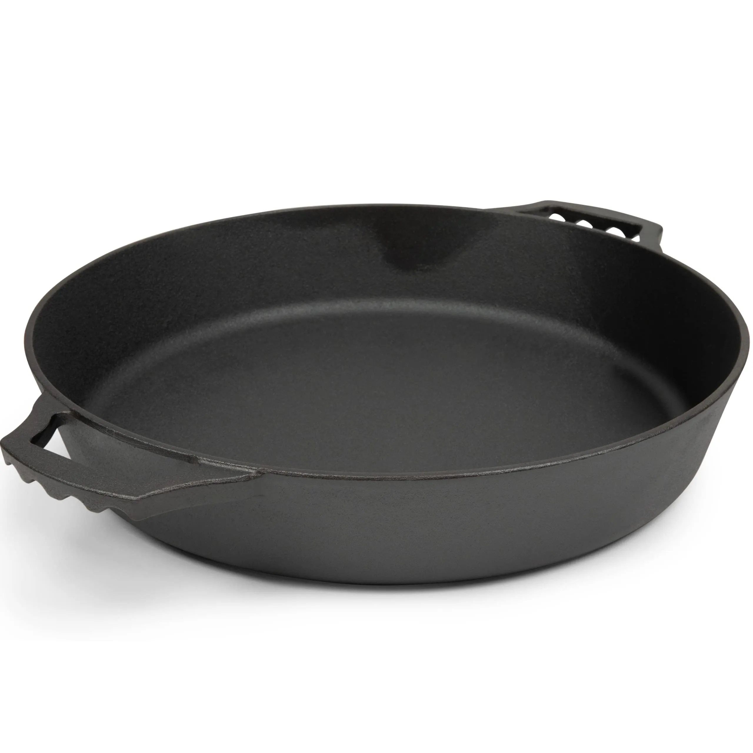 PreSeasoned Cast Iron Grill Pan For Outdoor/Indoor Cooking. 16" Large Skillet With Dual H