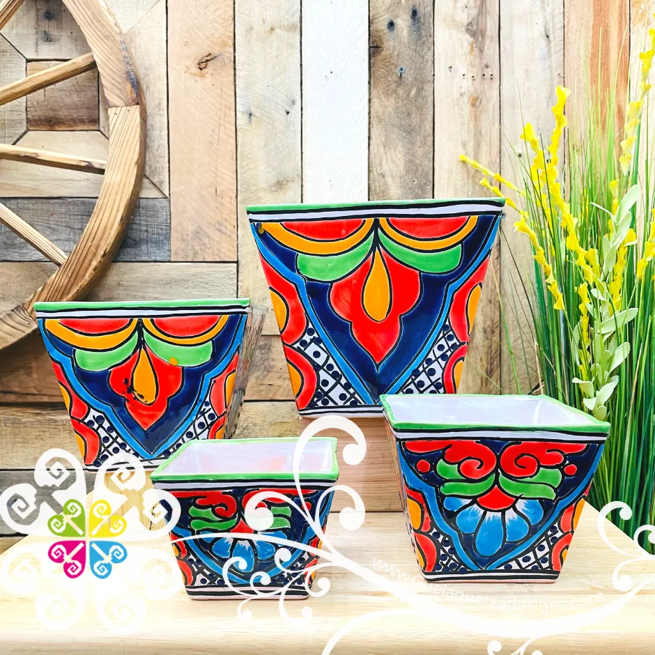 Talavera Set of 4 Pots - Maceta