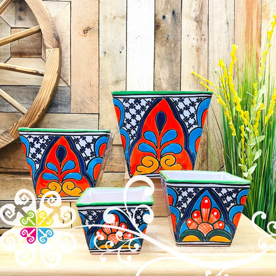 Talavera Set of 4 Pots - Maceta
