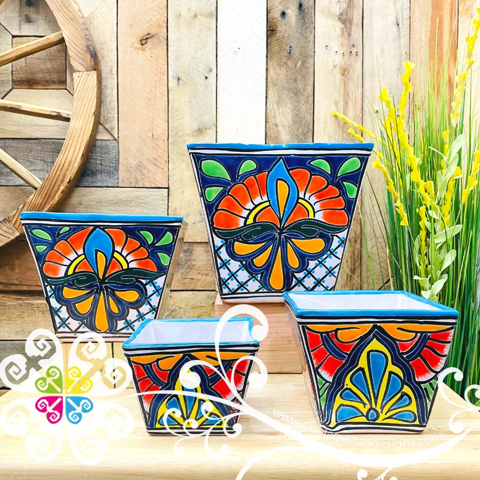 Talavera Set of 4 Pots - Maceta