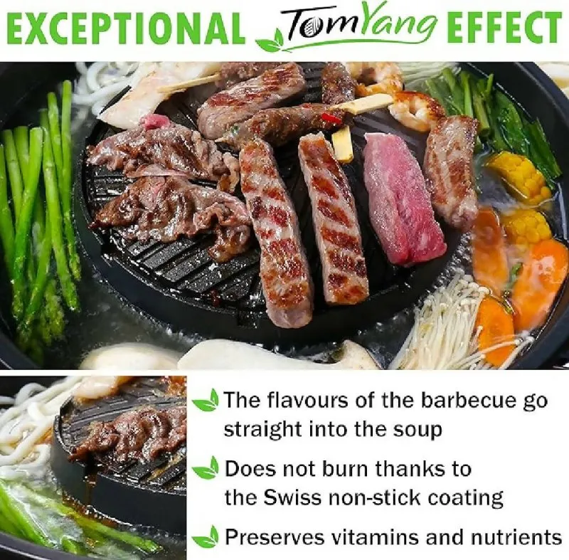 TomYang Hot Pot – The Original Thai Grill & Hot Pot, Electric Thai BBQ Multi Cooker, Swiss Coating, German Design, More than 100 Recipe Videos. Korean food, Hotpot chinese pot, Hot plate, Ramen bowl