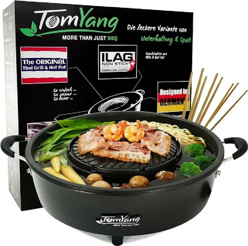 TomYang Hot Pot – The Original Thai Grill & Hot Pot, Electric Thai BBQ Multi Cooker, Swiss Coating, German Design, More than 100 Recipe Videos. Korean food, Hotpot chinese pot, Hot plate, Ramen bowl