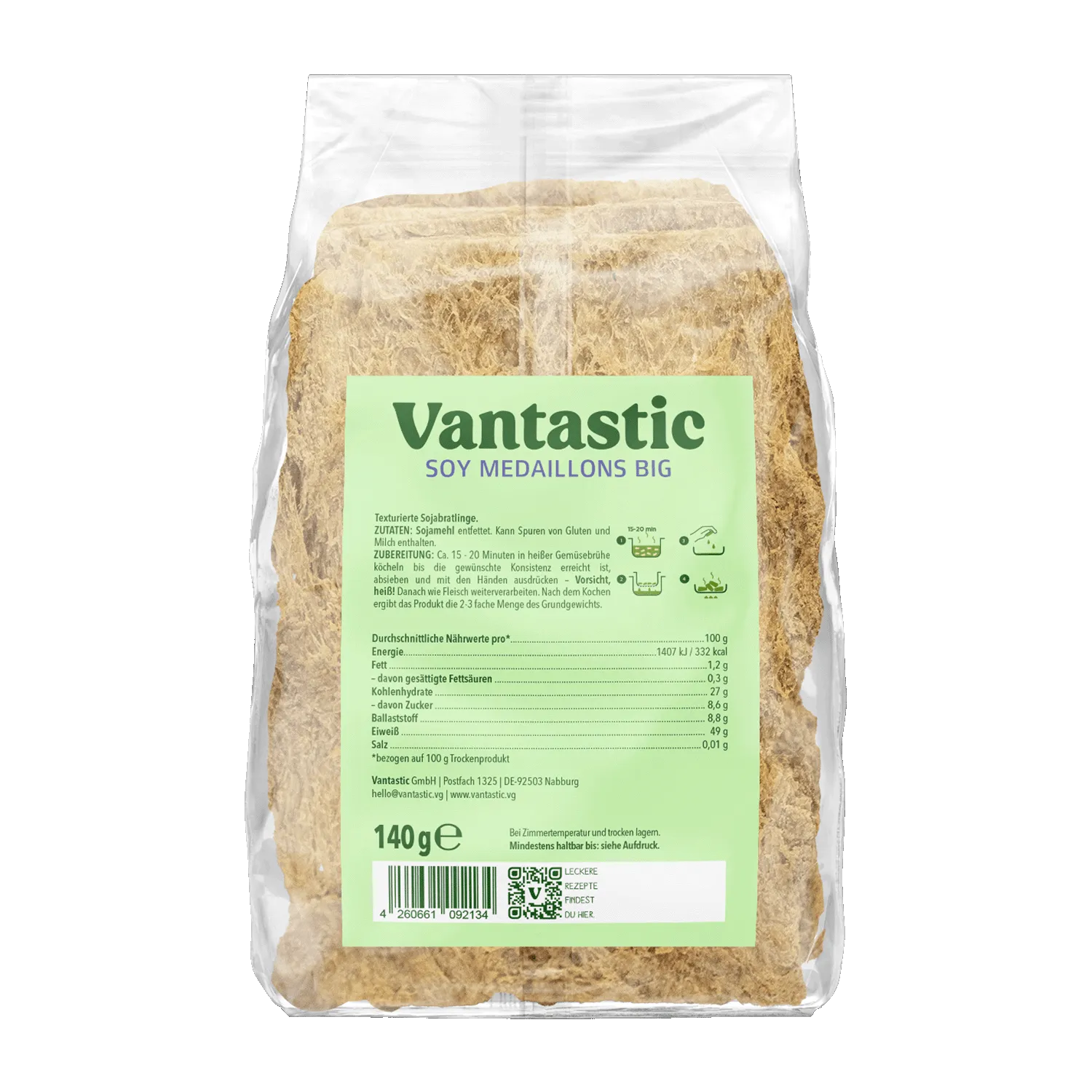 Vantastic Textured Soya Medallions Big (Steaks) 140g