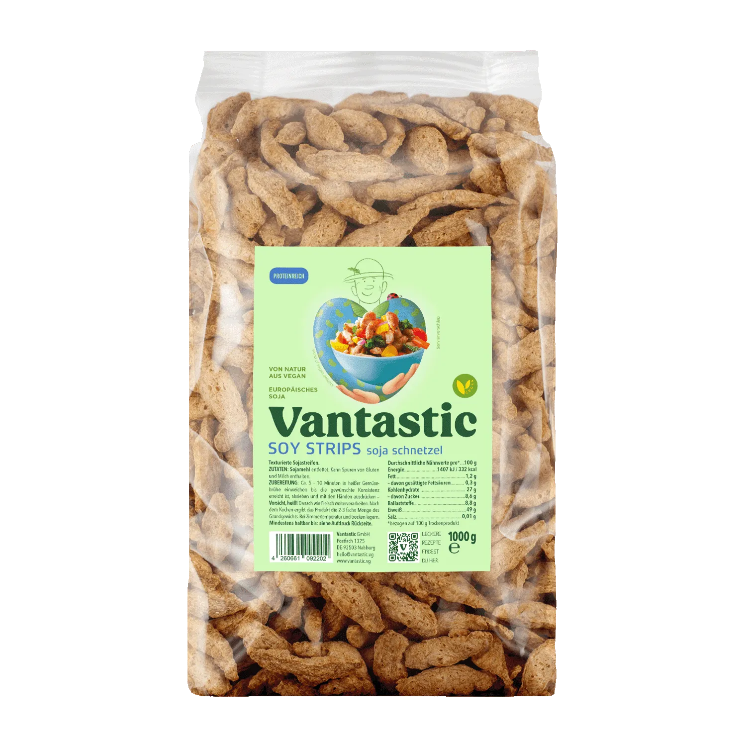 Vantastic Textured Soya Schnetzel Strips/Pieces Large 1kg Pack