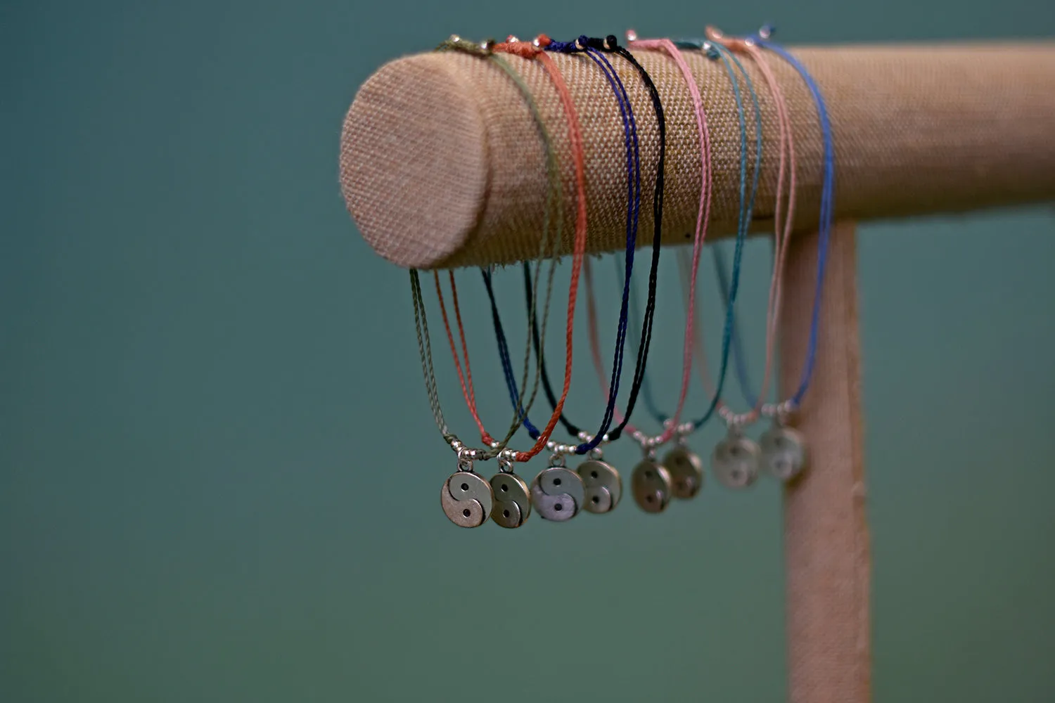 Yin Yang String Charm Bracelet